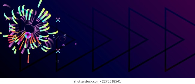 Dark retro futuristic cyberpunk elements abstraction background cosmos synthwave vaporwave retrowave glitch circle with blue and pink glows