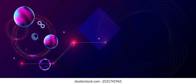 Sombrio retro futurista cyberpunk elementos abstração fundo cosmos vaporwave vaporwave vaporwave retrowave círculo com brilho azul e rosa