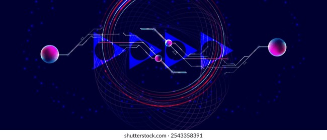 Dark retro futuristic cyberpunk elements abstraction background cosmos synthwave vaporwave retrowav