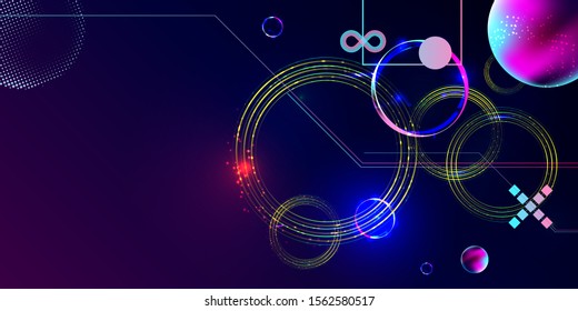 Dark retro futuristic neon abstraction background cosmos
starry sky glowing galaxy