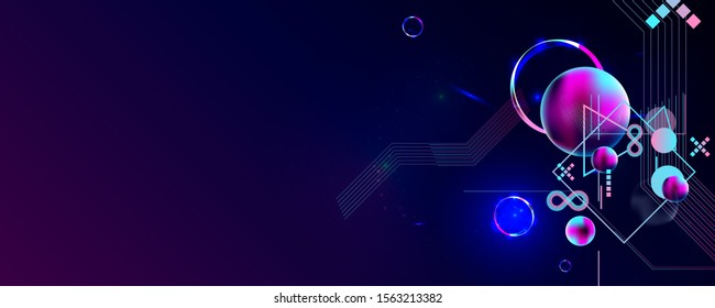 Dark retro futuristic neon abstraction background cosmos
starry sky glowing galaxy