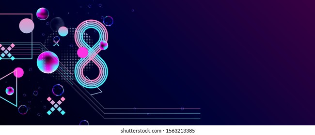 Dark retro futuristic neon abstraction background cosmos
starry sky glowing galaxy