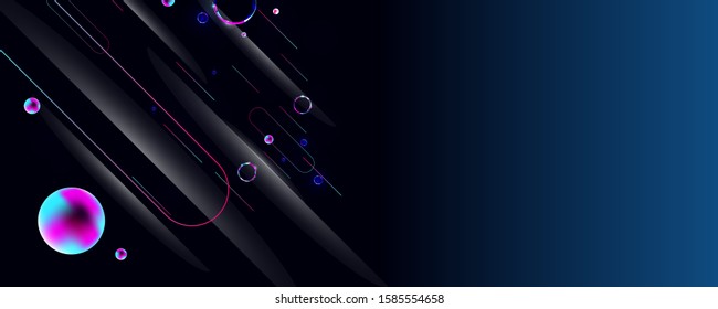 Dark retro futuristic on Phantom Blue neon abstraction background cosmos starry