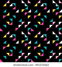 Dark retro polygonal vector seamless pattern like a kaleidoscope