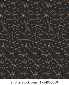 Patrón de decoración de polígonos de vectores retro oscuro. Gráfica de línea continua, textura de rejilla polaca. Geo Repetitivo Vintage, Repetir Textura. Patrón de arreglo de Ramadan