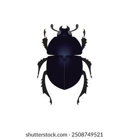 Dark rhinoceros beetle insect design, can be used as educational material in schools.