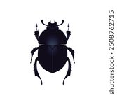 Dark Rhinoceros Beetle Vector Design