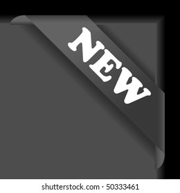 Dark ribbon on page with text new