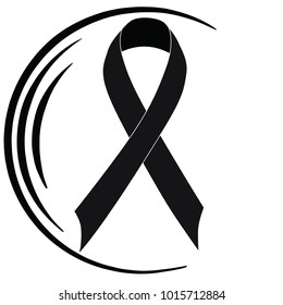 Dark ribbon vector illustration R.I.P