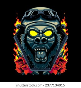 Ilustración vectorial de jinete oscuro