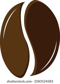 Dark Roasted Coffee Bean Vector Illustration