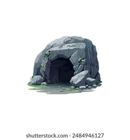 Entrada a la Cueva Rocky Oscura. Diseño de Ilustración vectorial.