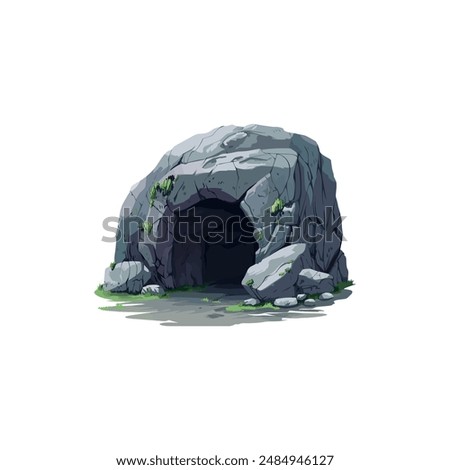Dark Rocky Cave Entrance. Vector illustration design.