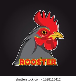 Dark Rooster with gradient black vector