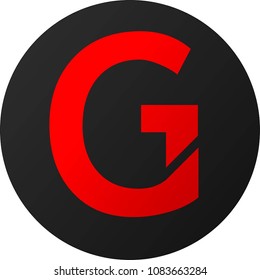 Dark Round Background Letter "G" Logo