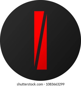 Dark Round Background Letter "I" Logo
