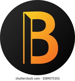 Dark Round Orange Letter "B" Logo