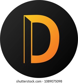 Dark Round Orange Letter "D" Logo