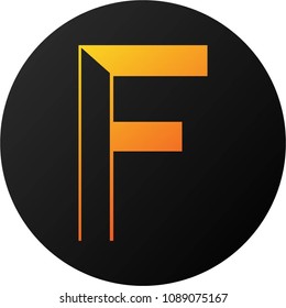 Dark Round Orange Letter "F" Logo