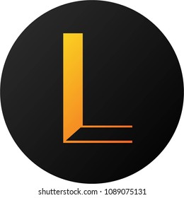 Dark Round Orange Letter "L" Logo