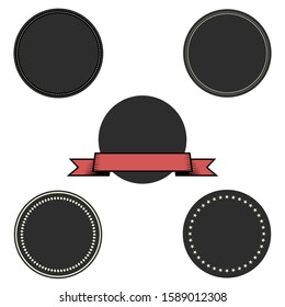 dark round seal frames set. Vector illustration