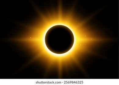 dark round shape design with glowing sunlight rays effect vector