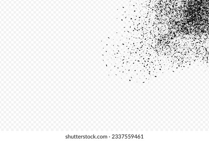 Dark Round Vector Transparent Background. Gloomy Creative Dotted Banner. Falling Grit Decoration. Sullen Noise Fly Cover. Circular Fraction. Spray Confetti Magazine.