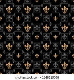 Dark Royal Background, Seamless Pattern. Suitable for Book Cover, Poster, Logo, Invitation. Vector Image.