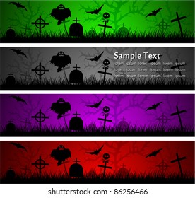 dark scary abstract halloween banners. Vector illustration