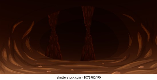 A Dark Scary Rock Cave illustration