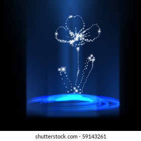 Dark scene with flower