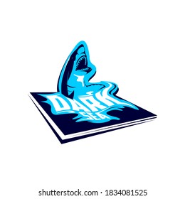 dark sea ,shark typography concept