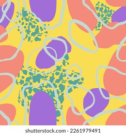 Dark Seamless Abstract Artistic Decor Wallpaper. Bright Endless Fashion Retro Surface, Seamless Vector. Orange Repeated Color Hand Drawn Element Stripes