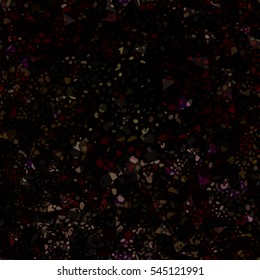 Dark seamless abstract background with triangles and spots