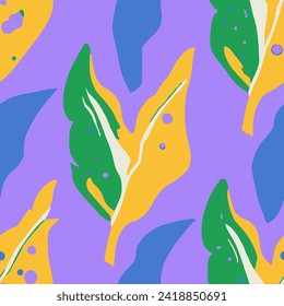 Dark Seamless Abstract Beautiful Textile Pattern. Pink Seamless Nature Decorative Illustration, Seamless Design. Vibrant Endless Decoration Flora Fabrics Vector. 