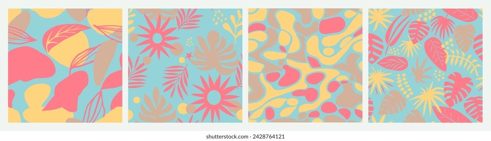 Dark Seamless Abstract Jungle Element Background. Light Repetitive Creative Blossom Shape, Seamless Texture. Pastel Continuous Elegant Modern Invitation Vector. 