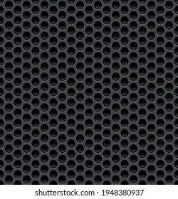 dark seamless background - perforated sheet, plate - vector design