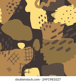 Fondo de estilo moderno cepillado sin costuras oscuro. Adorno gráfico contemporáneo continuo colorido, patrón sin costuras. Tarjeta de Plantilla hermosa de la moda sin costura negra