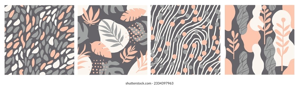 Dark Seamless Classic Decorative Element Vector. Pastel Continuous Creative Simple Watercolor, Seamless Texture. Vivid Repetitive Fashion Tree Artwork Design. 