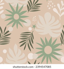 Dark Seamless Classic Foliage Style Background. Orange Repetitive Color Beach Quill, Seamless Wallpaper. Yellow Seamless Contemporary Simple Illustration Print. 
