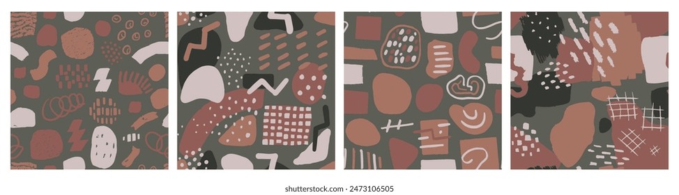 Dark Seamless Classic Isolated Surface Design. Vibrant Endless Abstract Retro Style, Seamless Swatch. Pink Repetitive Stylish Beautiful Artwork Art