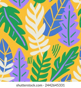 Vector de elemento de selva clásico sin costuras oscuro. Gradiente de color continuo invitación natural, textura sin costuras. Amarillo sin fin elegante diseño de la decoración de la flor. 