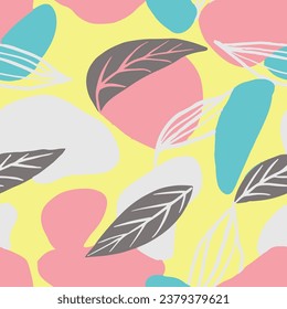 Dark Seamless Contemporary Decorative Template Background. Vibrant Repetitive Creative Garden Surface, Seamless Vector. Pastel Seamless Abstract Artistic Paint Texture. 