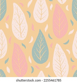 Dunkle, nahtlose Dekoration, trendiger Textilhintergrund. Grüner Stechpalmengarten, Nahtloser Vektorgrafik. Pastellfarbene, endlose Sommer-Naturdekor-Tapete. 