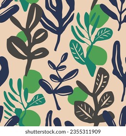 Dark Seamless Doodle Beautiful Decor Pattern. Black Repeated Elegant Organic Invitation, Seamless Background. Hippie Seamless Decoration Jungle Quill Vector. 