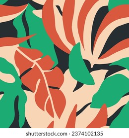 Dark Seamless Doodle Graphic Decor Wallpaper. Vibrant Repeated Abstract Decorative Scribble, Seamless Vector. Vivid Seamless Color Branch Textile Art. 