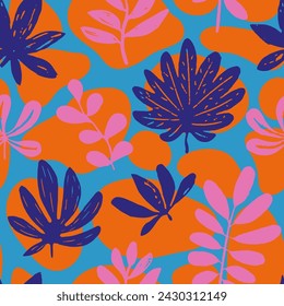 Dark Seamless Doodle Isolated Illustration Backdrop. Bright Seamless Nature Beautiful Paint, Seamless Pattern. Light Repeated Summer Retro Watercolor Art. 