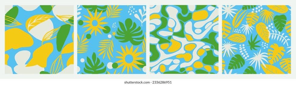 Dark Seamless Fashion Decorative Scribble Vector. Gradient Repetitive Classic Fresh Leaves, Seamless Backdrop. Vibrant Seamless Summer Retro Style Collection. 