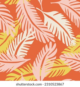 Dark Seamless Fashion Foliage Shape Design. Gradient Endless Color Artistic Paint, Seamless Art. Hippie Continuous Abstract Beauty Artwork Wallpaper. 