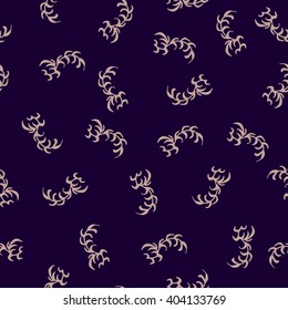 Dark seamless floral pattern. Vector leaves ornament 